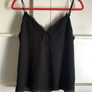 Elegant Black Lace Trim Cami Top